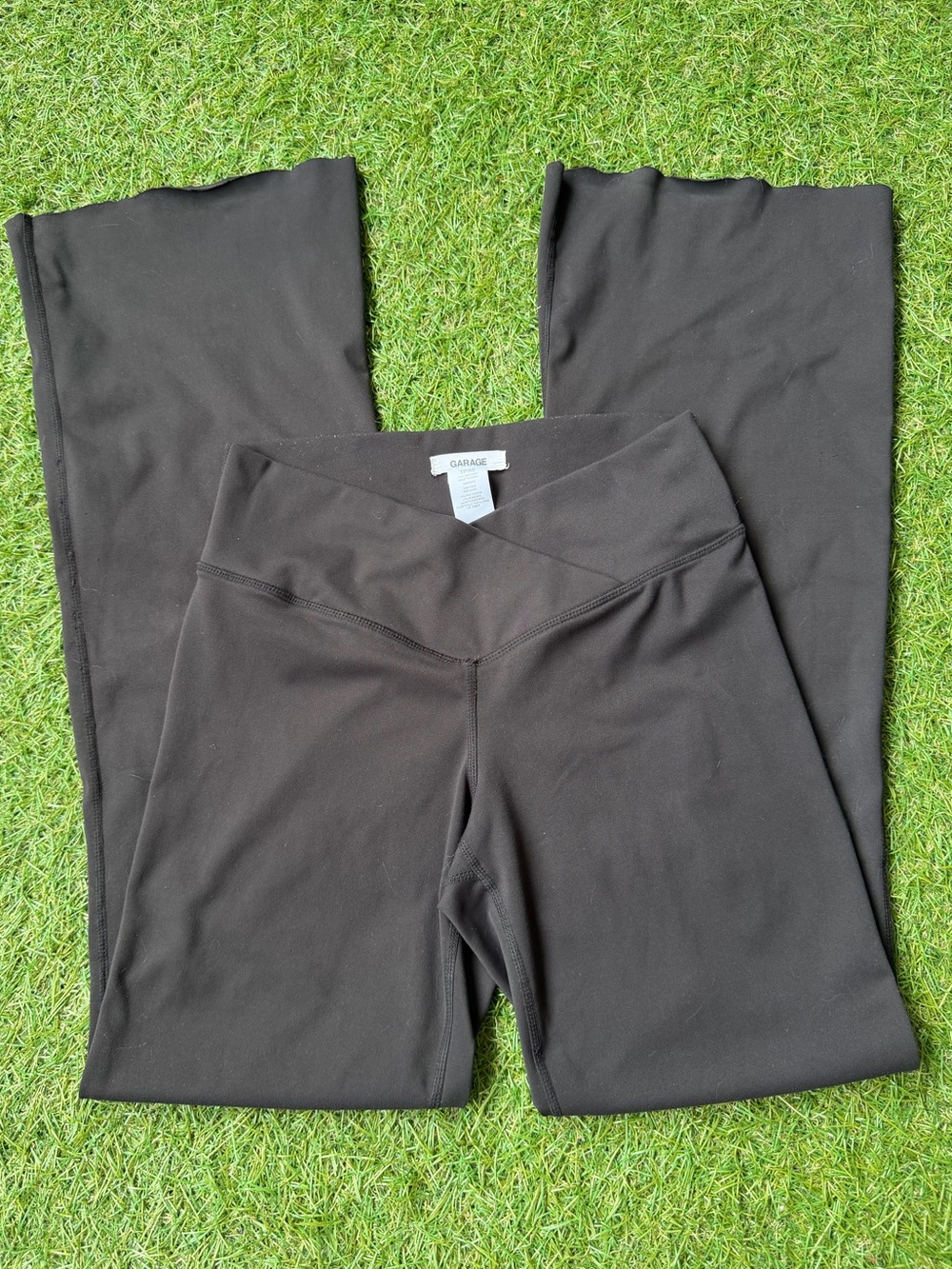 Garage Black Boot-Cut Flare Yoga Pants